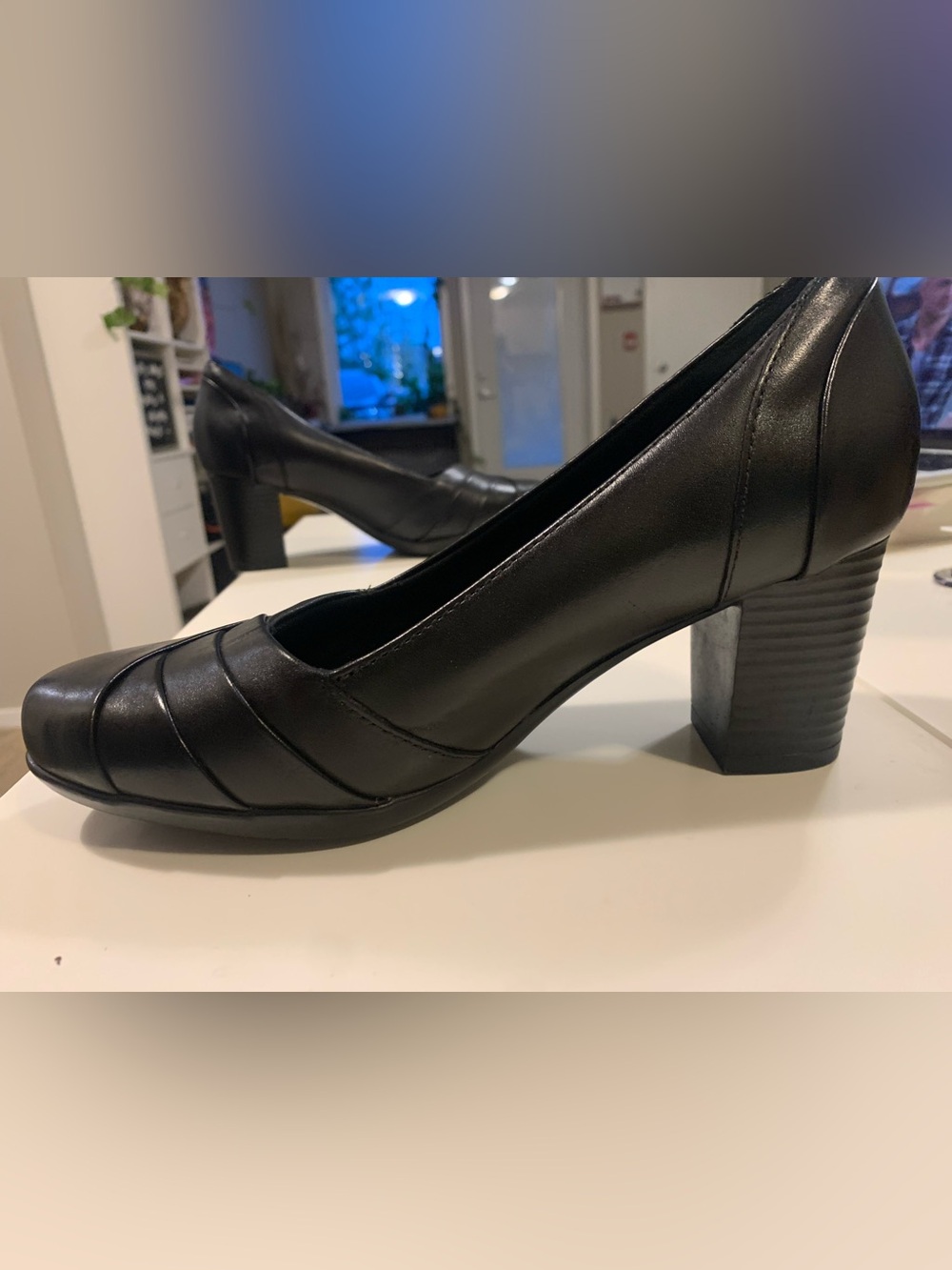 Clarks Bendables Black Block High Heels